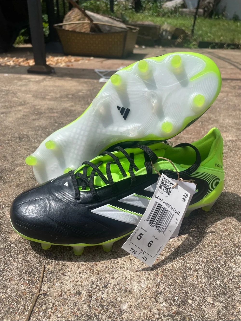 Adidas Copa Pure III Elite FG Soccer Cleats Lucid Lemon Black 5M/6W NEW!
